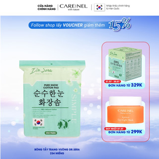 234 miếng Bông tẩy trang cotton Hàn Quốc mềm mịn, thân thiện làn da Dr.Sera Pure Snow Cotton Pad