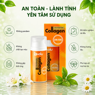 [CHÍNH HÃNG] Kem chống nắng cao cấp Revolu Collagen 50g dành cho mọi loại da, không bóng nhờn