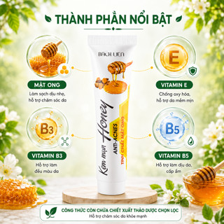 Kem Ngừa Mụn Honey 15g - Hỗ Trợ Giảm Mụn, Mờ Thâm, Chiết Xuất Mật Ong Và Thảo Dược