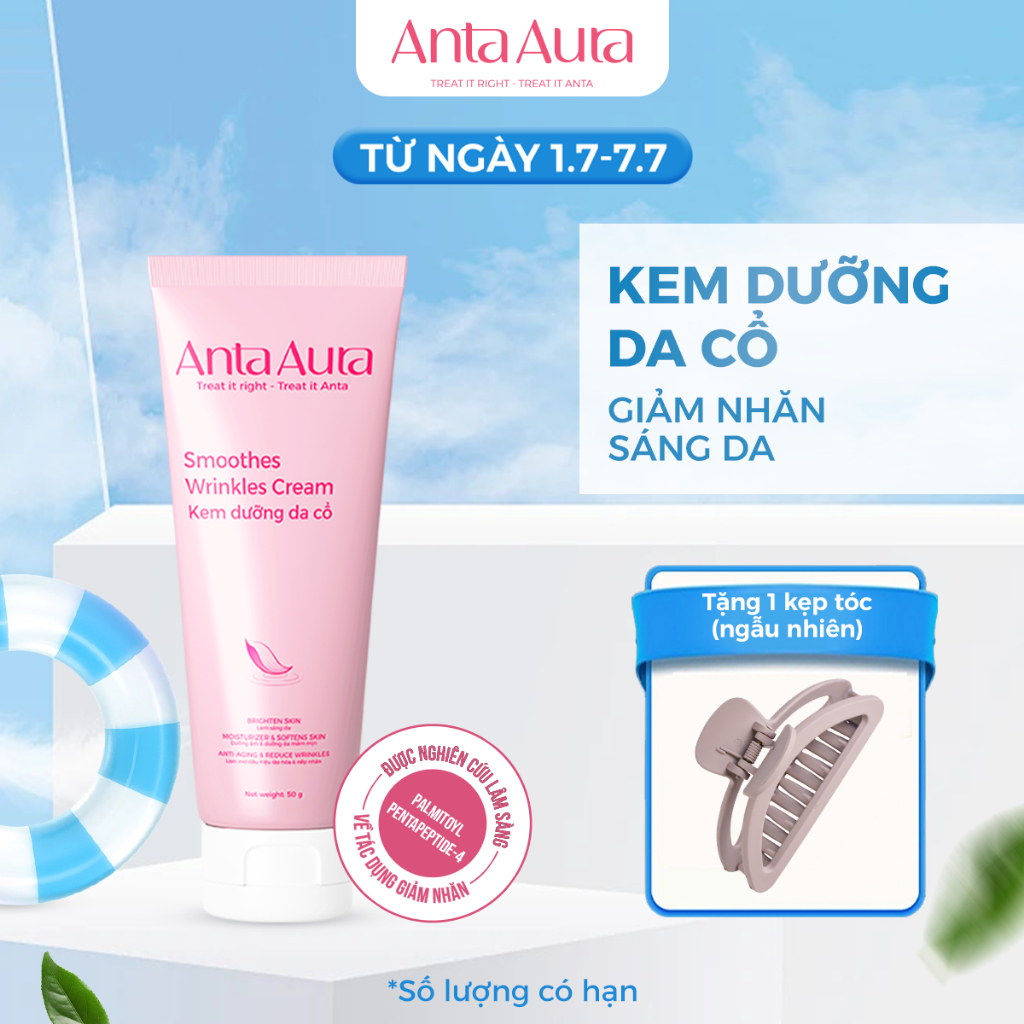 Kem Dưỡng Da Cổ Anta Aura Giúp Giảm Nếp Nhăn, Dưỡng Ẩm, Làm Sáng Da, Đã Được Nghiên Cứu lâm Sàng 50g
