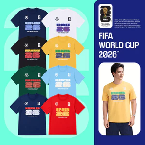 BST Áo thun Tshirt nam nữ Cotton Compact World Cup Edition 26, Áo cổ vũ đội tuyển bóng đá quốc gia