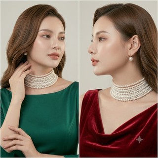 [ DAISYN ] N475 choker , dây chuyền mang áo dài , vòng cổ mang áo dài hạt Ngọc 4mm sang trọng cho nữ