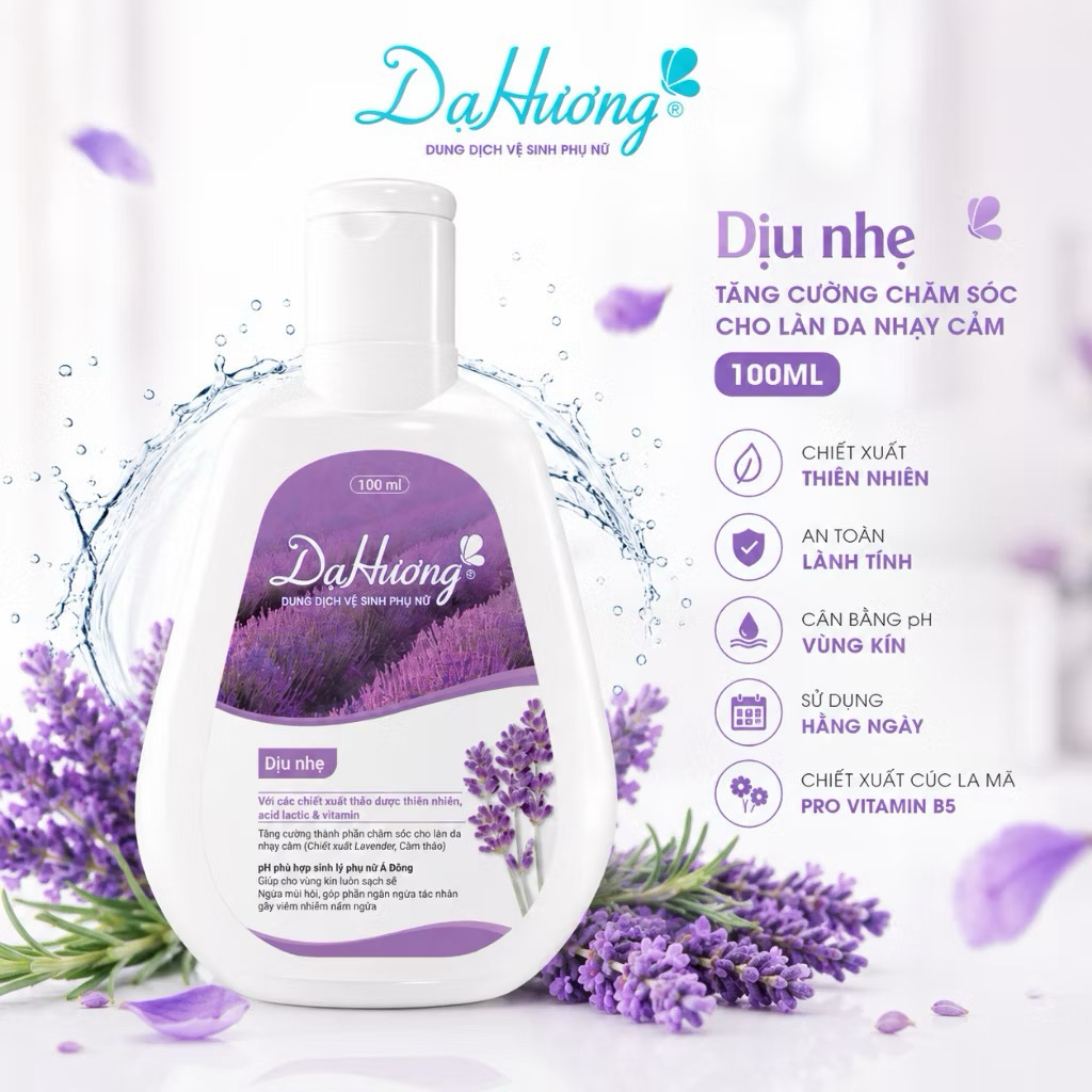 {CÓ SẴN}🌸DUNG DỊCH VỆ SINH PHỤ NỮ DẠ HƯƠNG 100ML,4 PHÂN LOẠI (DỊU NHẸ|TOÀN DIỆN|THOÁNG SẠCH|MỀM MỊN)