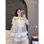 Pizama đùi cổ bèo túi in hello kitty