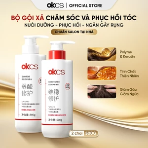 [Livestream] Bộ dầu gội xả OKCS phục hồi cho tóc hư tổn giúp tóc chắc khỏe, giảm gãy rụng, mềm mượt chuẩn Salon