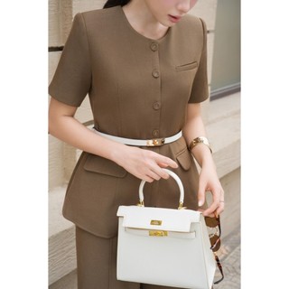 Set Áo Peplum Nữ Ngắn Tay ELISE Mix Quần Tây Công Sở Thiết Kế Charllot Chất Queen Hàn Đứng Form