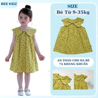 Váy Cho Bé Gái , Váy Sát Nách Cho Bé Gái Thiết Kế Cổ Viền  Dễ Thương  Chất Liệu Cotton Mềm Mại