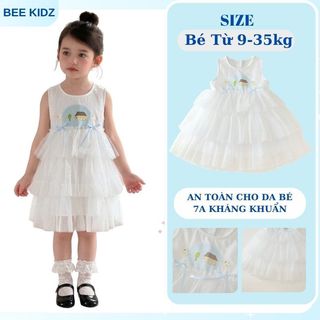 Váy Công Chúa Bé Gái, Váy Công Chúa 3 Tầng Thiết Kế Voan Mềm Mại Chất Cotton Thoáng Mát