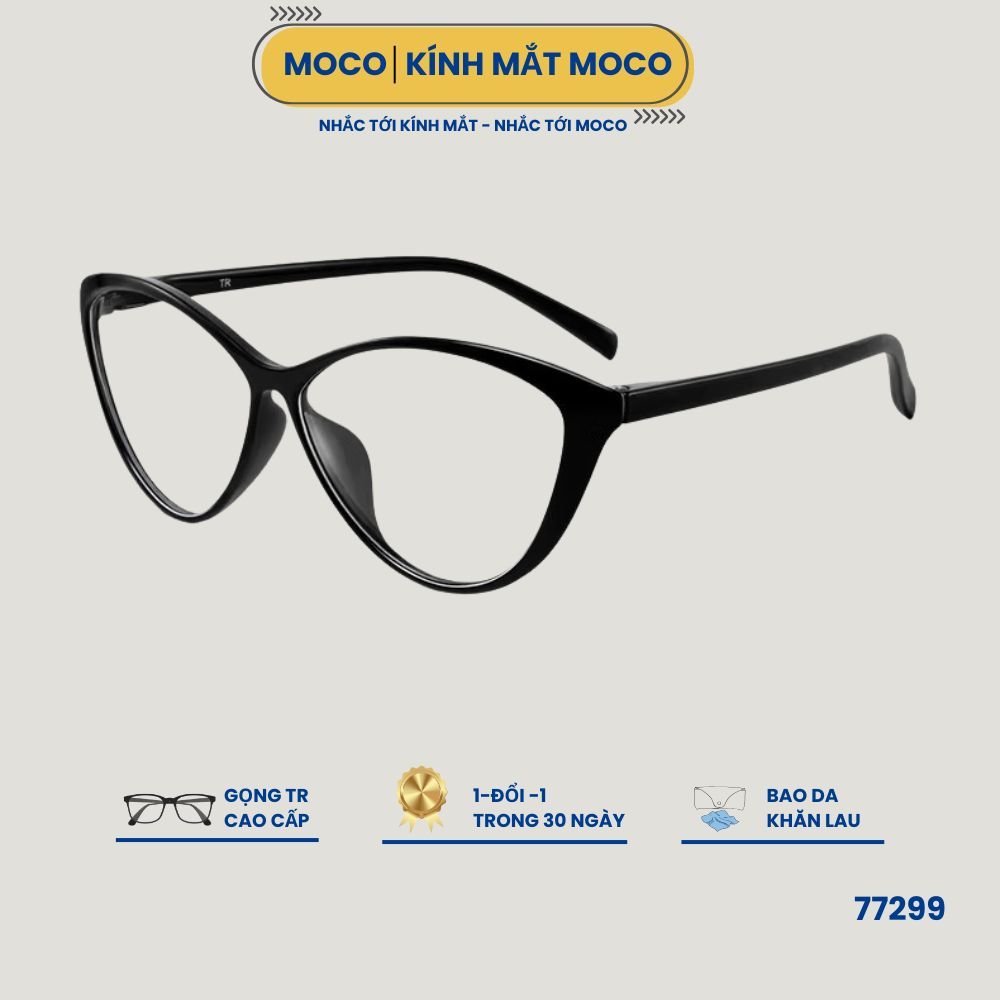 Kính Mắt Thời Trang MOCO 77299 Dáng Mắt Mèo Cá Tính, Lắp Độ Cận, Phong Cách Retro Hiện Đại