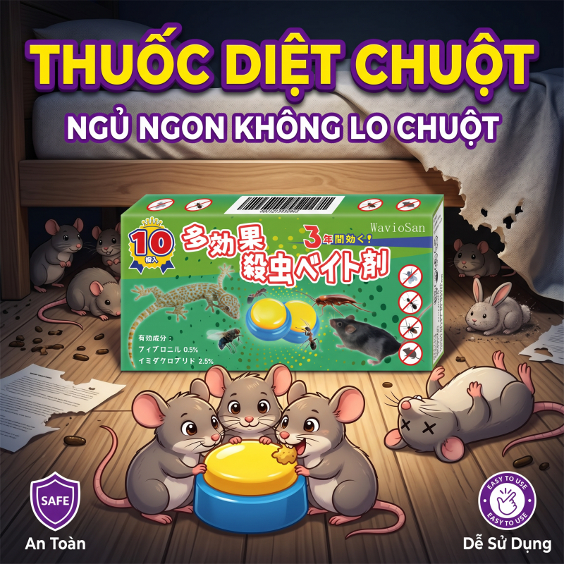 🐭Thuốc Diệt Chuột 10 Viên Mồi Diệt Chuột Hiệu Quả Dùng Cho Nhà Kho Ô Tô Hỗ Trợ Kiểm Soát Chuột