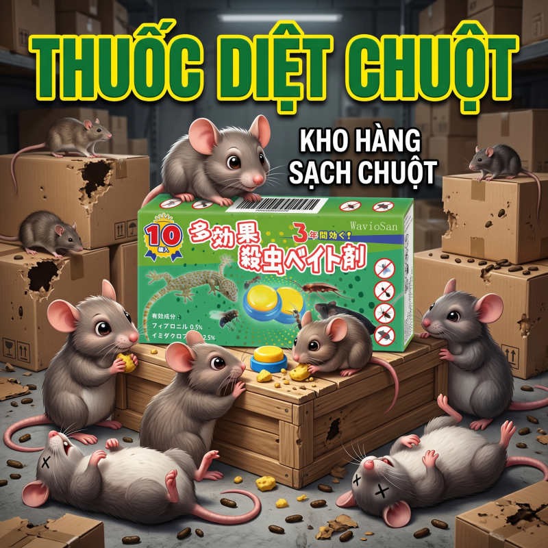 🐭 Thuốc diệt chuột 10 viên/hộp, đặt là dùng, phù hợp trong nhà và ngoài trời