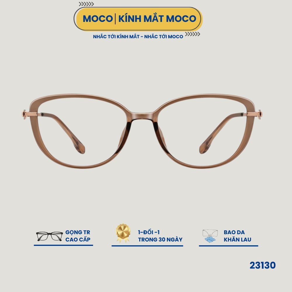 Kính Mắt Thời Trang MOCO 23130 Form Mắt Mèo Hottrend, Chống Ánh Sáng Xanh, Lắp Tròng Cận Đeo Gọn Mặt