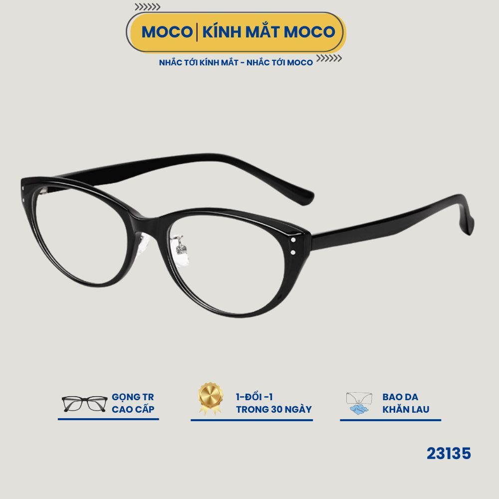 Kính Mắt Mèo MOCO 23135 Chống Ánh Sáng Xanh, Phong Cách Retro Thời Trang, Màu Trà Lạnh Tôn Da