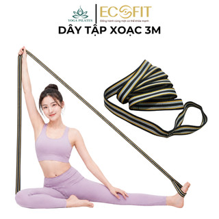 Dây đai cotton tập yoga 3m thổ cẩm ,2 đầu tập đa năng ,chuyên dụng xoạc ngang, hỗ trợ động tác uốn dẻo, mở vai khớp háng