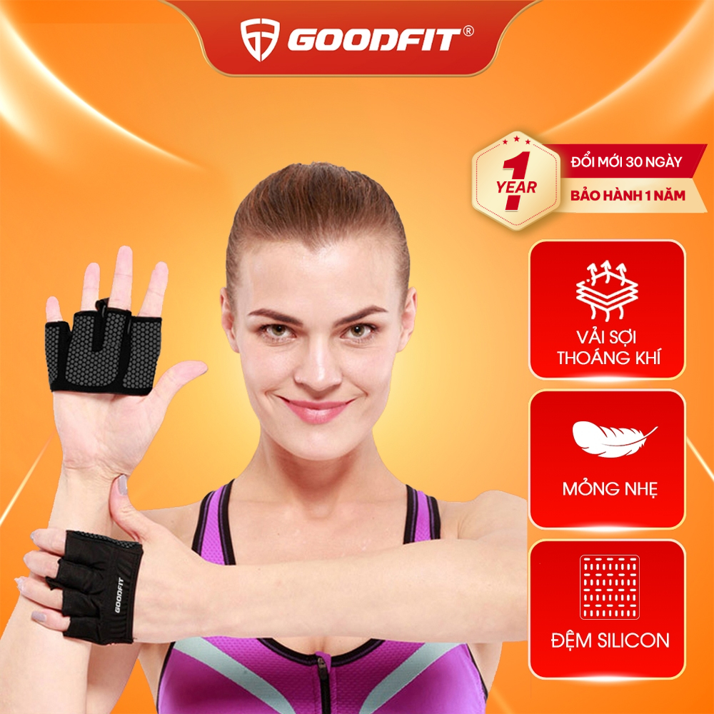 Găng tay tập gym nữ xỏ ngón GoodFit GF204G
