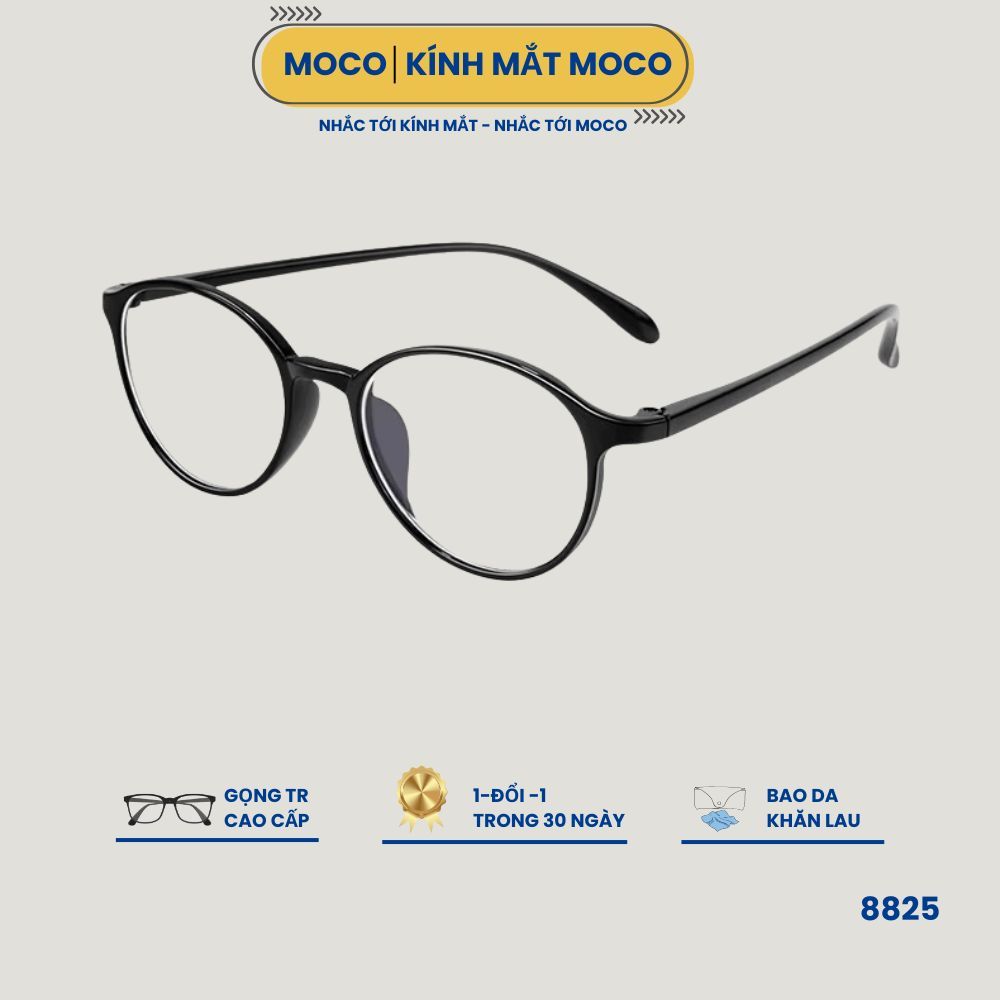 Kính Mắt Thời Trang Nữ MOCO 8825 Chống Ánh Sáng Xanh, Gọng Tròn Nhỏ Nhẹ, Phù Hợp Mọi Dáng Mặt