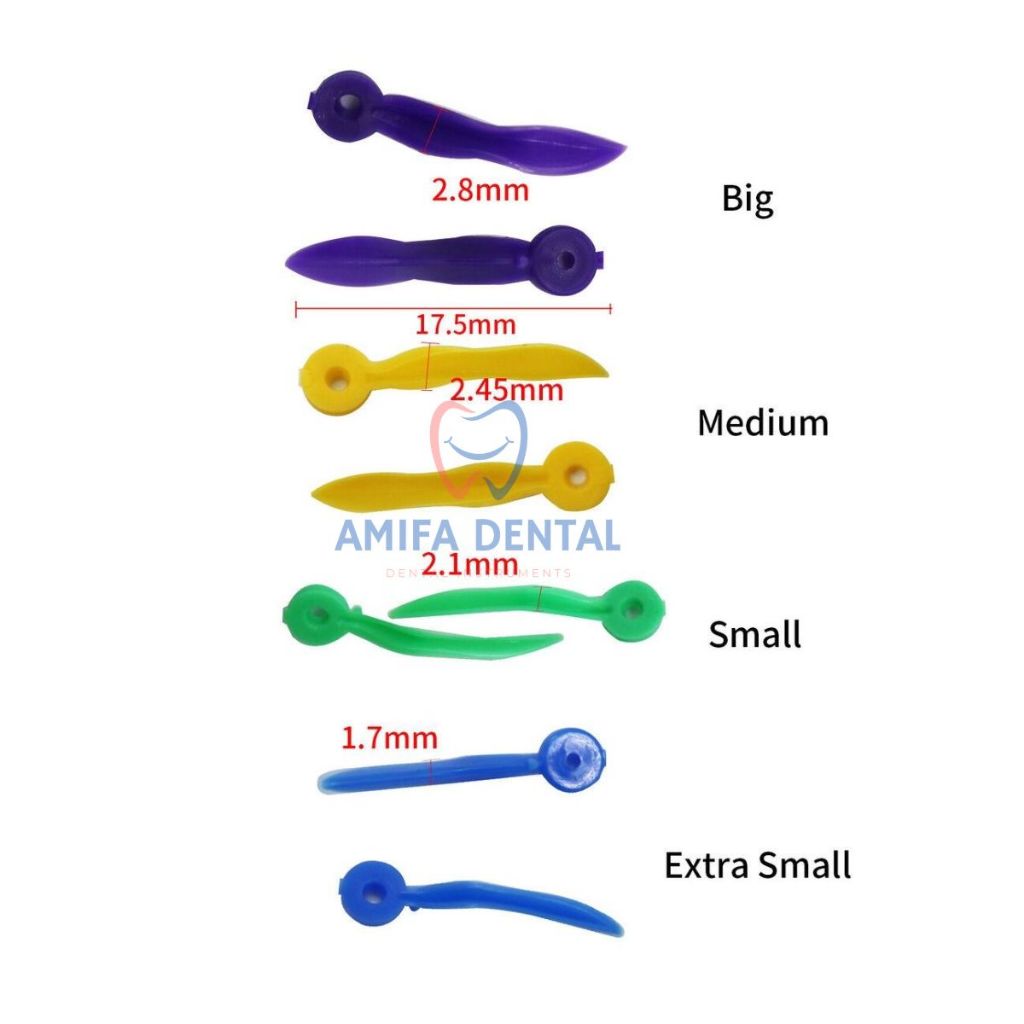100 Chêm Nhựa Nha Khoa Trám Răng, Chêm Matrix Dental Wedge Hỗ Trợ Hàn Răng Chuẩn Tiếp Điểm