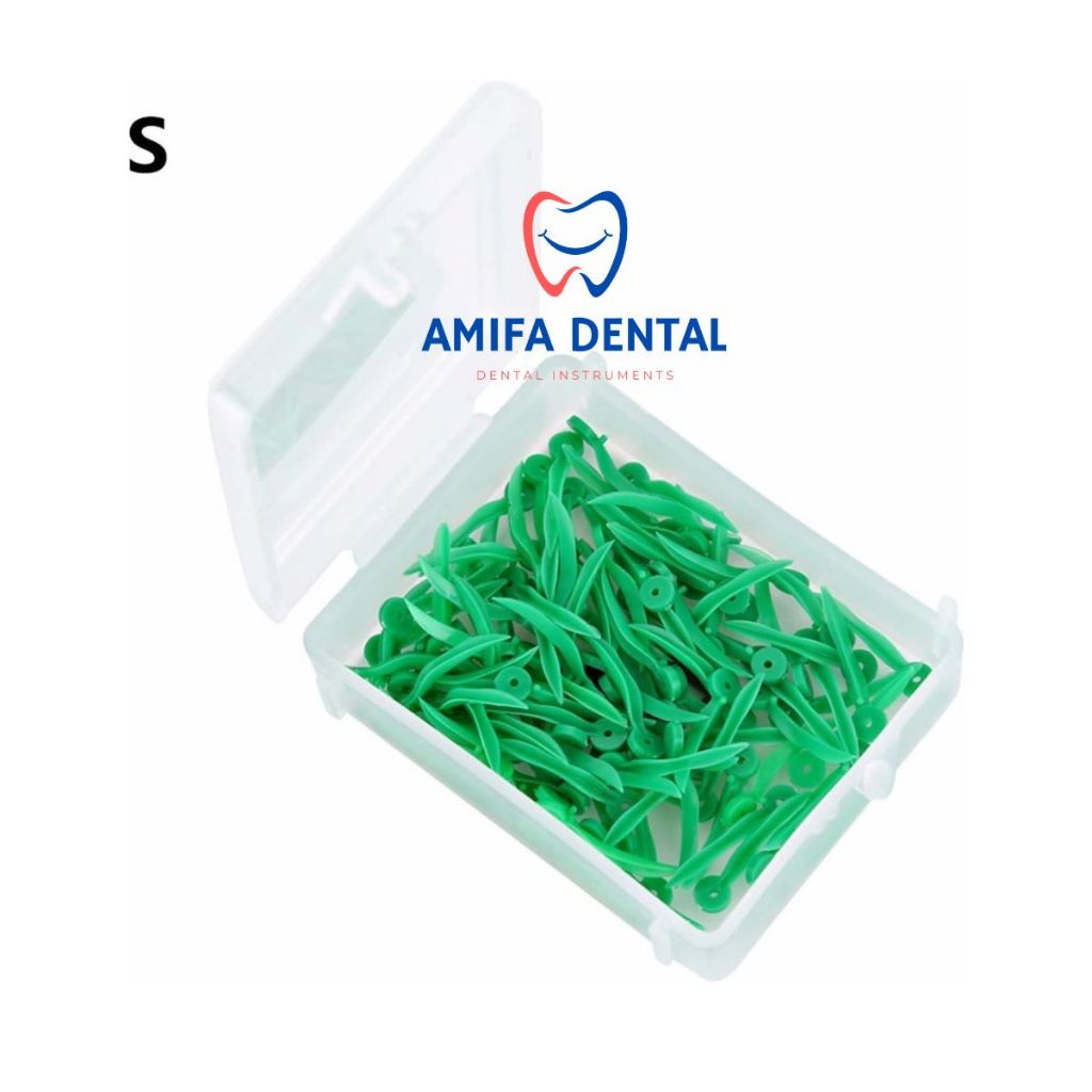 100 Chêm Nhựa Nha Khoa Trám Răng, Chêm Matrix Dental Wedge Hỗ Trợ Hàn Răng Chuẩn Tiếp Điểm