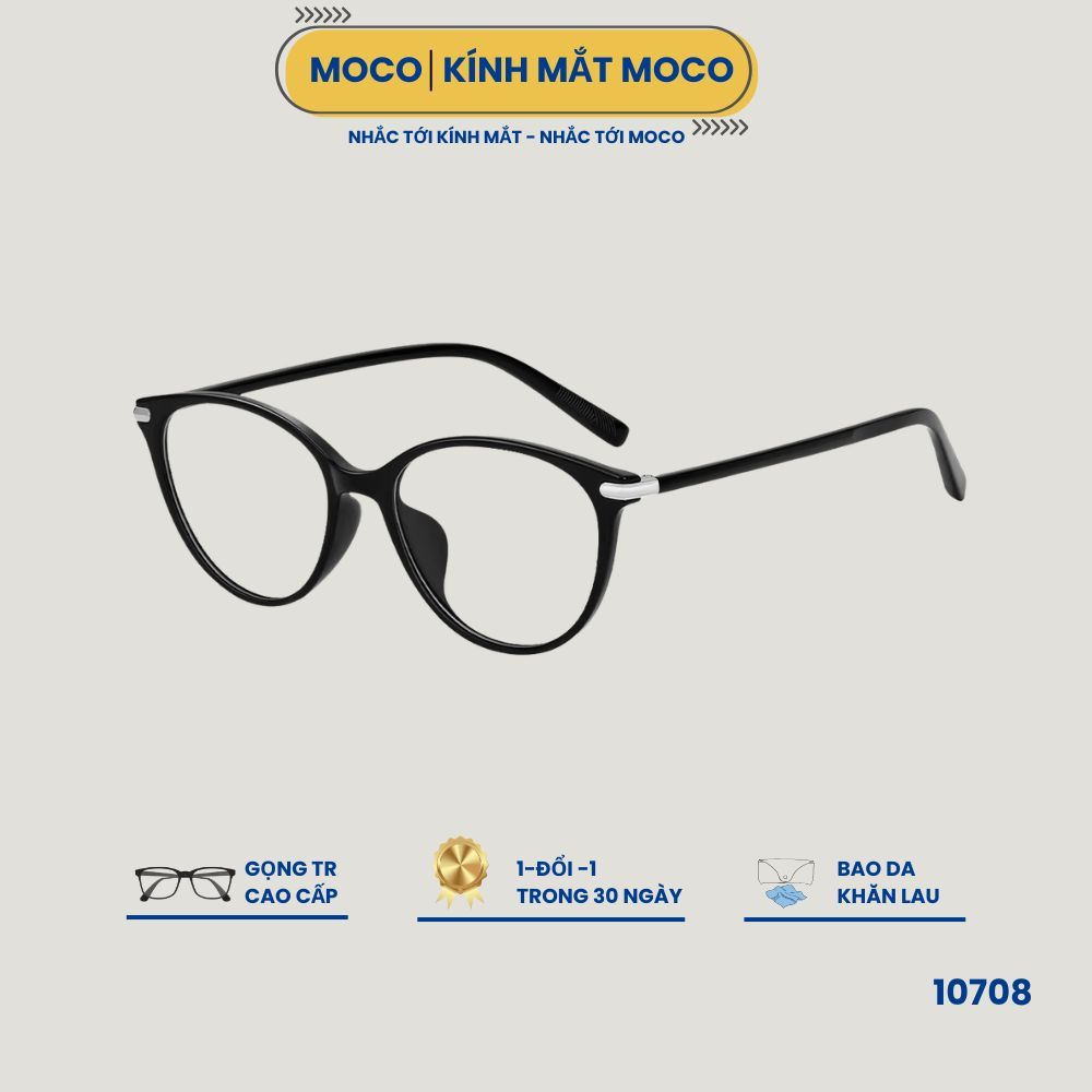 Kính Cận Nữ Dáng Mắt Mèo MOCO Gọng Nhựa Dẻo Siêu Nhẹ, Chống Ánh Sáng Xanh, Kính Thời Trang Cao Cấp 10708