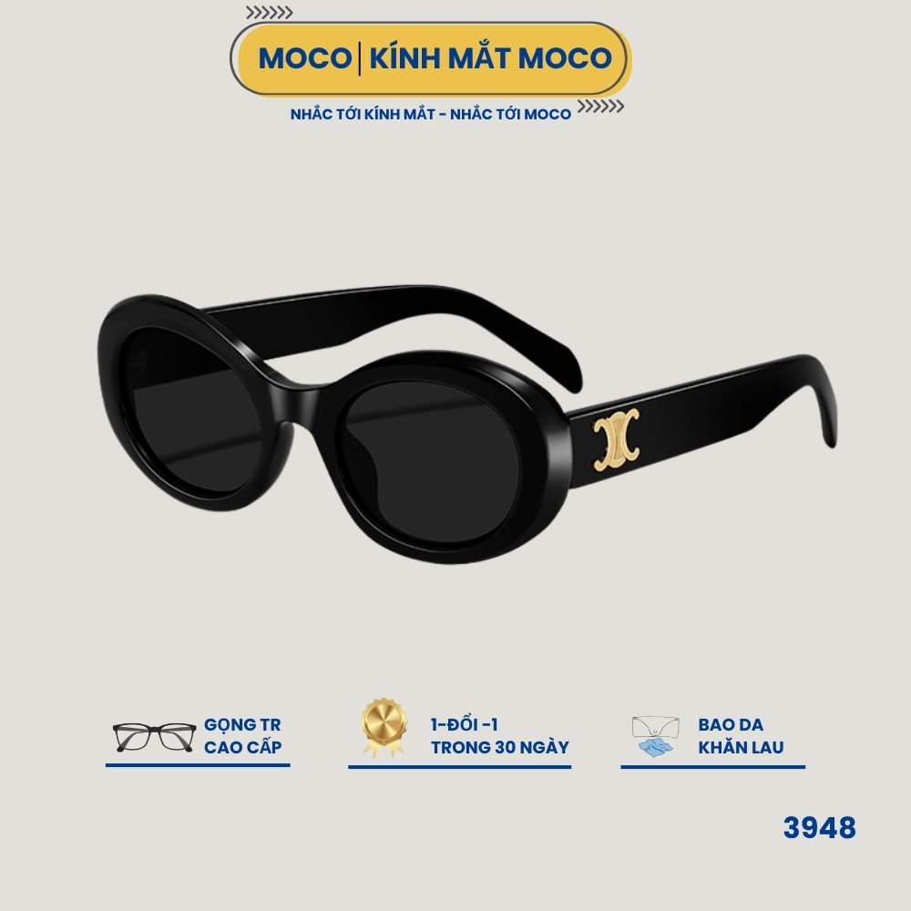 Kính Râm Thời Trang MOCO 3948 Form Oval Gọng Dày Phong Cách Retro, Sang Chảnh, Chống Tia UV400