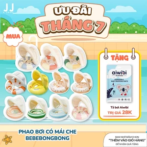 Phao Bơi Ngồi Sọc CÓ MÁI CHE BEBEBONGBONG Cho Bé