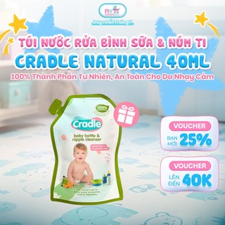 [Gift] Túi Nước Rửa Bình Sữa & Núm Ti Cradle Natural 40ml – 100% Thành Phần Tự Nhiên, An Toàn Cho Da Nhạy Cảm