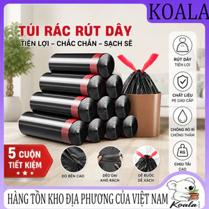 Túi đựng rác gia dụng có dây rút, 5 cuộn/gói, tự động đóng kín, dễ mang theo, thích hợp cho phòng tắm và phòng ngủ, túi