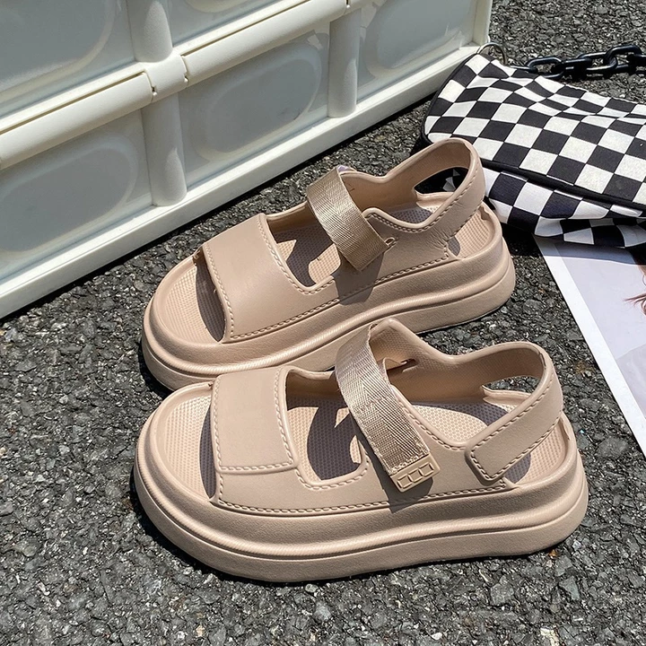 (LÙI SIZE) Dép Sandal Quai Hậu Nữ 2 Quai Ngang Đế Cao 6cm Quai Điều Chỉnh Đi Học Đi Chơi Phong Cách Cực Xinh