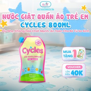 Nước Giặt Quần Áo Trẻ Em Cycles 800ml – Dịu Nhẹ, Không Hóa Chất Mạnh, An Toàn Cho Bé Từ Sơ Sinh