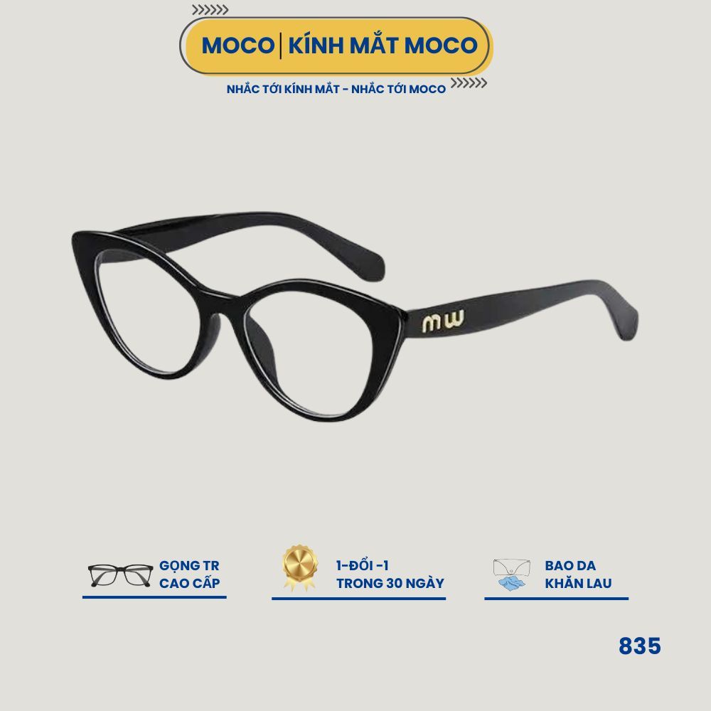 Kính Cận Mắt Mèo MOCO 835 Unisex Thời Trang, Gọng Nhựa Cao Cấp, Thiết Kế Cá Tính Hiện Đại