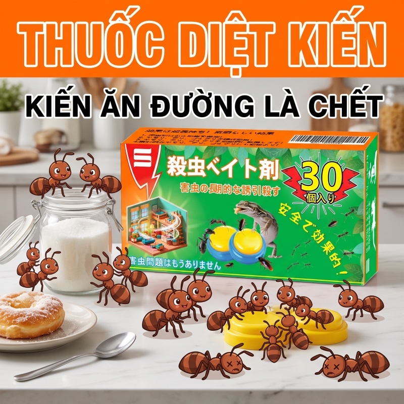 🐜 Thuốc diệt kiến 30 viên siêu mạnh, mồi bả kiến đậm đặc, hỗ trợ tiêu diệt tổ kiến hiệu quả lâu dài