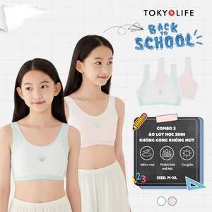 Combo 2 áo lót học sinh cho bé gái mới lớn không gọng không mút chất cotton MIRSFLENCARY C3BRA