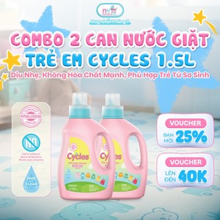 Combo 2 Can Nước Giặt Trẻ Em Cycles 1.5L – Dịu Nhẹ, Không Hóa Chất Mạnh, Phù Hợp Trẻ Từ Sơ Sinh