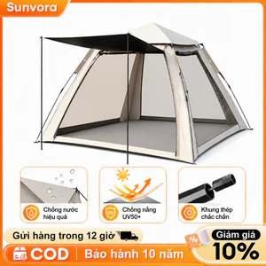 Lều cắm trại dày dặn chống thấm nước, lều tự giãn nở có mái che chống tia UV dành cho du lịch cắm trại dễ dàng mang đi