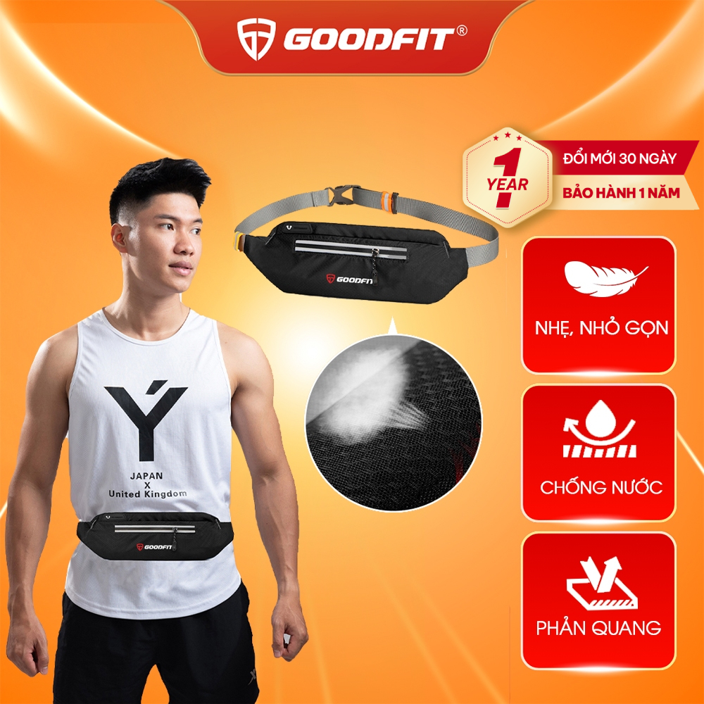 Túi đeo hông, đeo bụng chạy bộ nam nữ chính hãng GoodFit GF18R, chống nước, phản quang