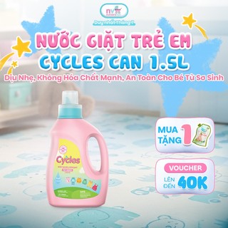 Nước Giặt Trẻ Em Cycles Can 1.5L – Dịu Nhẹ Cho Da Nhạy Cảm, Không Hóa Chất Mạnh, An Toàn Cho Bé Từ Sơ Sinh