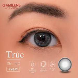 Lens 1 ngày Gamilens TRÚC 14.2mm - Xám Sương Thanh Nhã Có Độ Hàn Quốc
