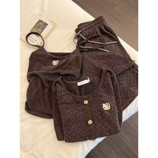 BỘ THUN NỮ 3 CHI TIẾT MÀU NÂU QC