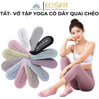 Tất - Vớ chân nữ có quai chéo dày dặn chống trơn trượt tập yoga, gym, pilates, múa gắn hạt silicon