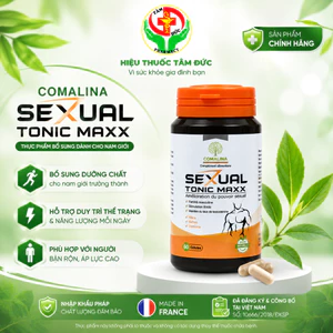 COMALINA Sexual Tonic Maxx 60 Viên Nhập Khẩu Pháp - Thực Phẩm Bổ Sung Cho Nam Giới, Thành Phần Maca Saffron Damiana