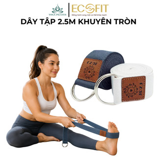 Dây Đai Tập Yoga Cotton Dài 2m5 Có Thun Buộc, Bản 3.8cm , Dày 2mm, Cải Thiện, Nắn Chỉnh Cột Sống