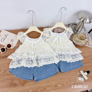 set đùi phối ren xinh cho bé 8-30kg