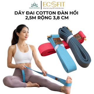 Dây Tập Yoga 2.5m Khuyên Vuông Sợi Bông Tự Nhiên,Tập Yoga Dây Đai Lưng Chỉnh Hình Chống Gù Lưng