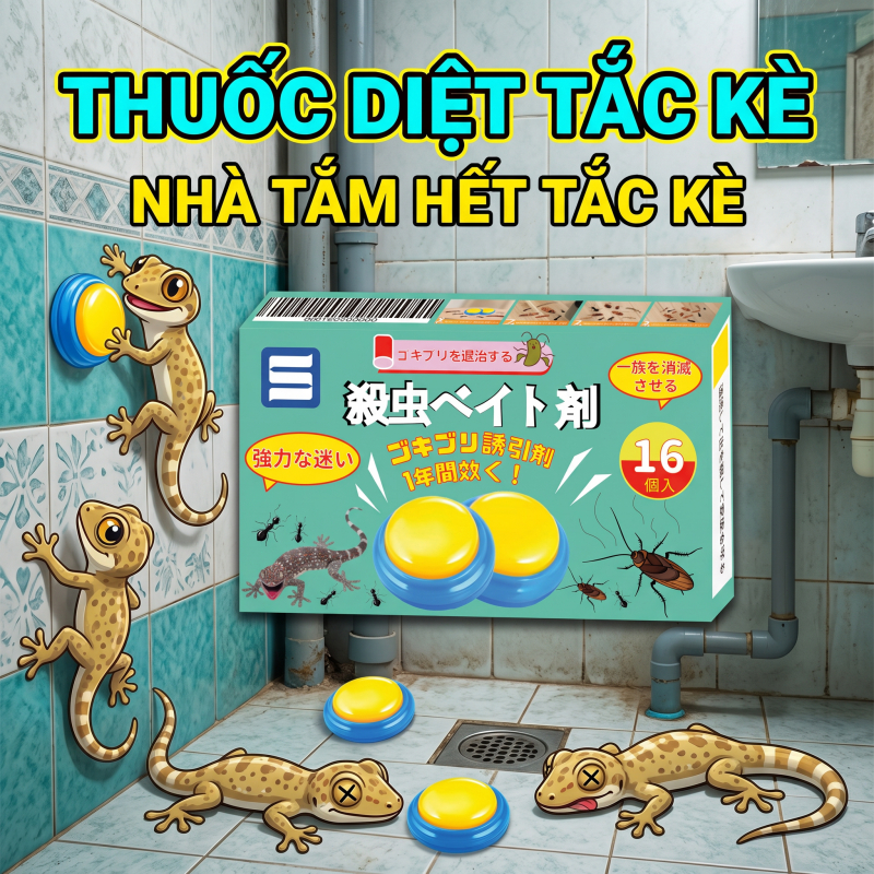 🦎 Thuốc diệt thằn lằn 16 viên/hộp, dễ sử dụng, phù hợp phòng ngủ, nhà bếp và khu vực có thằn lằn