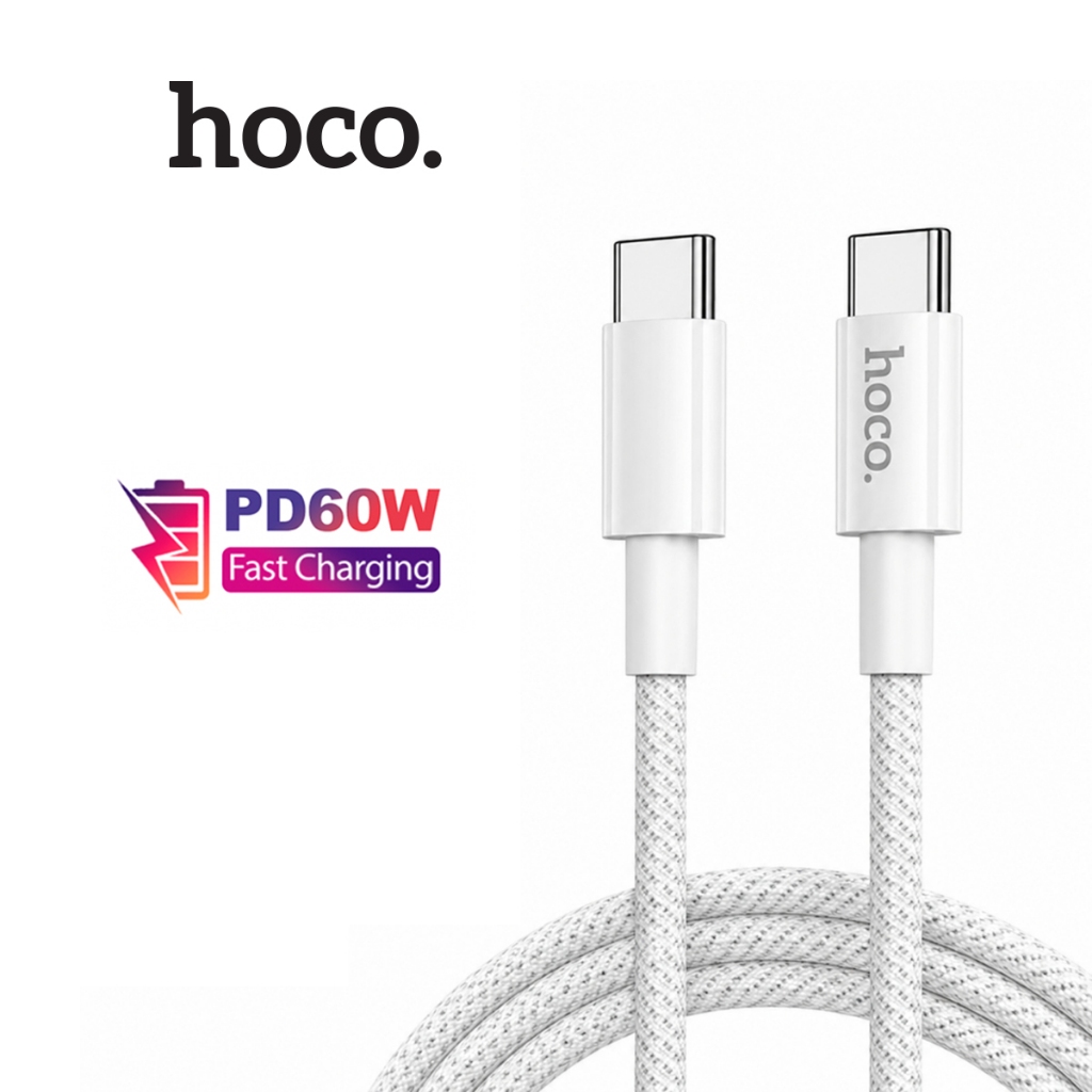 Cáp sạc nhanh hỗ trợ truyền dữ liệu Type-C to Type-C Hoco XM6 PD60W ,dây dù dùng cho 15 trở lên/Android dài 1m