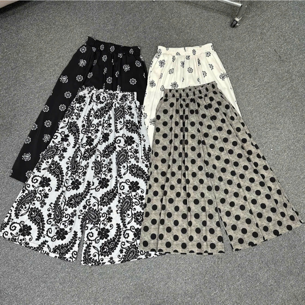 Quần Suông Nữ Lụa Mango Mềm Mát Lưng Thun Dáng Váy Ống Rộng Big Size 40-80KG, 85cm 95cm - MAY Fashion
