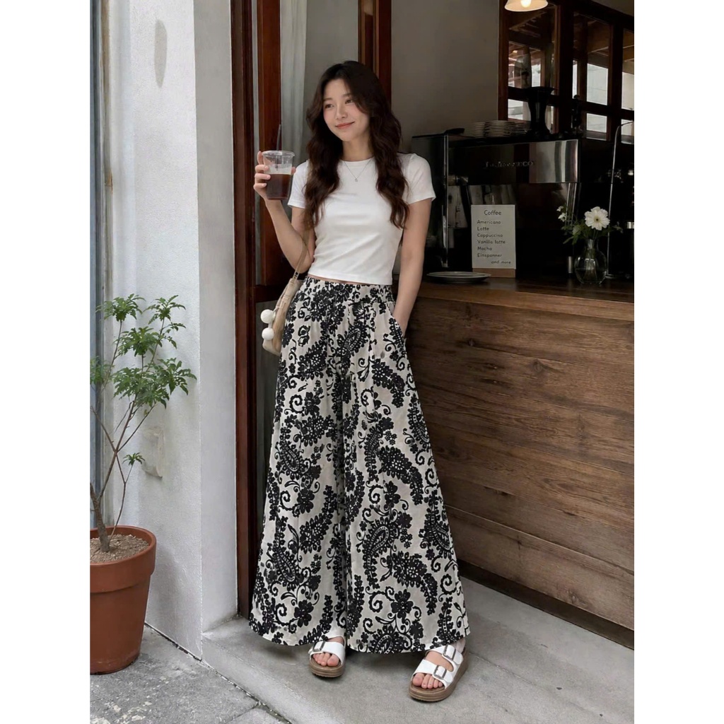 Quần Suông Nữ Lụa Mango Mềm Mát Lưng Thun Dáng Váy Ống Rộng Big Size 40-80KG, 85cm 95cm - MAY Fashion