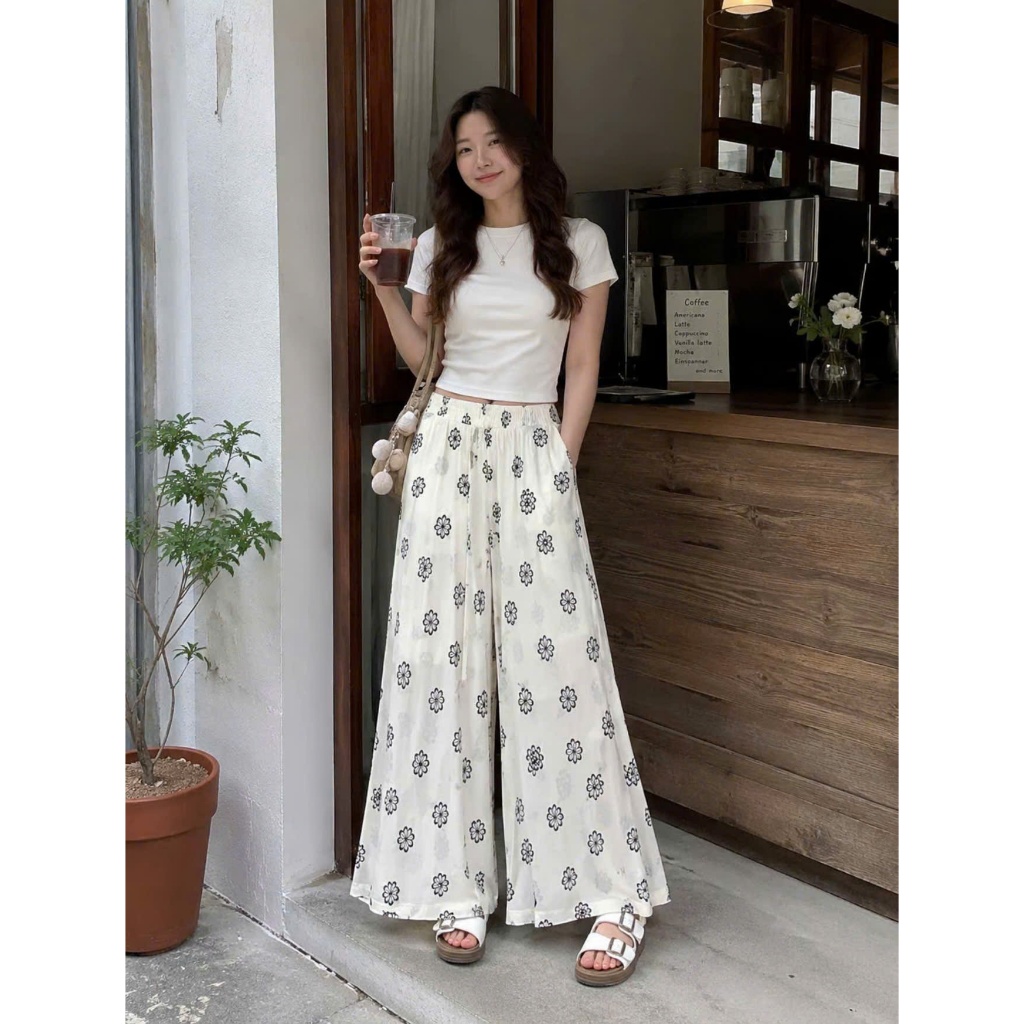 Quần Suông Nữ Lụa Mango Mềm Mát Lưng Thun Dáng Váy Ống Rộng Big Size 40-80KG, 85cm 95cm - MAY Fashion