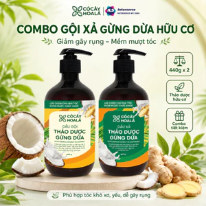 Combo Dưỡng Tóc Cỏ Cây Hoa Lá Gừng Dừa, Dầu Gội Làm Tóc Hết Bết Dính Chắc Khoẻ, Dầu Xả Giúp Tóc Suôn Mượt Giảm Rụng Tóc