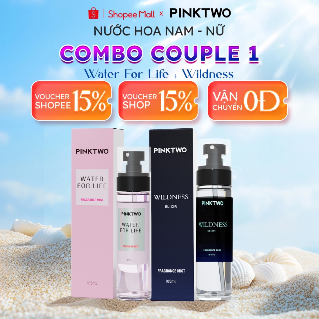 (COMBO 2 SIÊU HOT) PINKTWO Body Mist 12% Tinh Dầu – Xịt Thơm Khử Mùi Cơ Thể & Quần Áo Lưu Hương 12h – Ngăn Mạt Bụi 99%